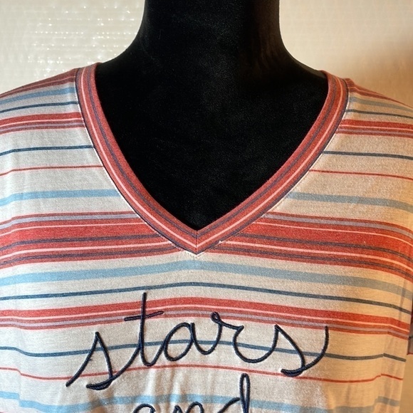 FIFTH Sun Stars and Stripes Patriotic Tee Red White Blue Americana size L - Picture 3 of 6